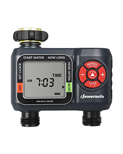 DEWENWILS 2-Zone Hose Timer with Rain Delay, Manual & Auto Watering - color: 2 Zone
