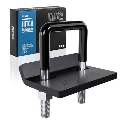 RETRUE Anti Rattle Hitch Tightener 1.25"-2" Rubber Coated Hitch Stabilizer - style: Black