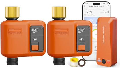 WiFi Sprinkler Timer, Smart Water Timer for Garden Hose Irrigation - size: 1 Outlet,2pcs