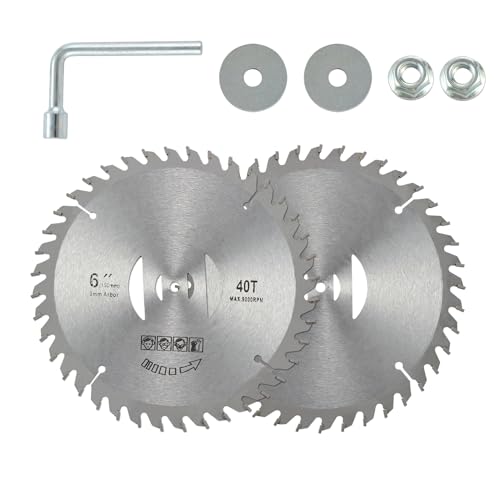 MAXMAN Weed Wacker Blade 2Pcs, 6" x 40 Teeth Carbide Tipped, Grass Cutter