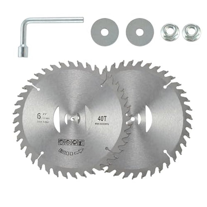 MAXMAN Weed Wacker Blade 2Pcs, 6" x 40 Teeth Carbide Tipped, Grass Cutter