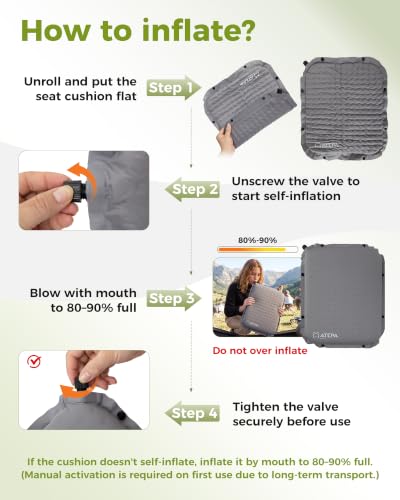 ATEPA Inflatable Seat Cushion - color: XL - 1 Pack Grey