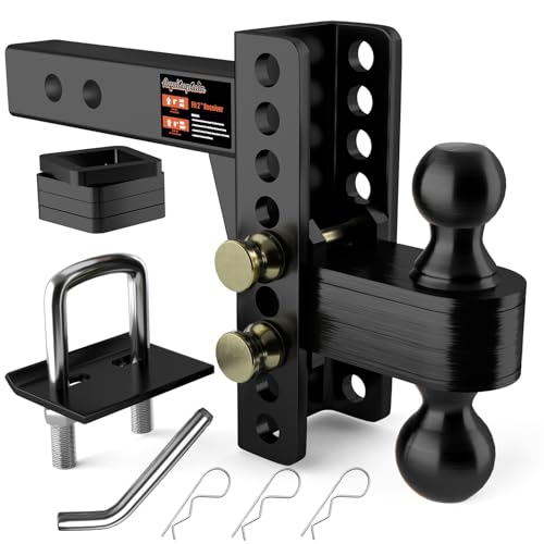 2" Adjustable Trailer Hitch with Tightener, 6-Inch Rise/Drop - size: 6 inch