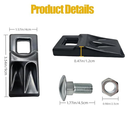 4 Pack Auger Teeth 3 Point Auger Cutting Edge with Screw Square Hole Replacement with Hardware for Most Heavy Duty 3 Point Post Hole Digger