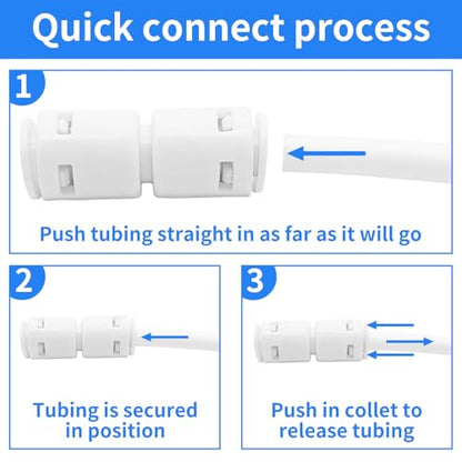 3/8" Quick Connect Push-to-Connect Water Line Fittings Kit - size: 3/8 inch,16Pcs