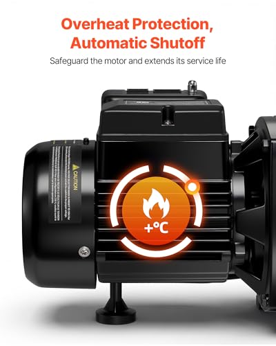 VEVOR 1/2 HP Shallow Well Jet Pump, AC 115/230 Volt, 790 GPH Dual Voltage Cast Iron Well Jet Pump, with 147 ft Max Head Lift, Automatic Pressure Switch, for Garden Irrigation Lawn Sprinkler System - style: 1/2 HP