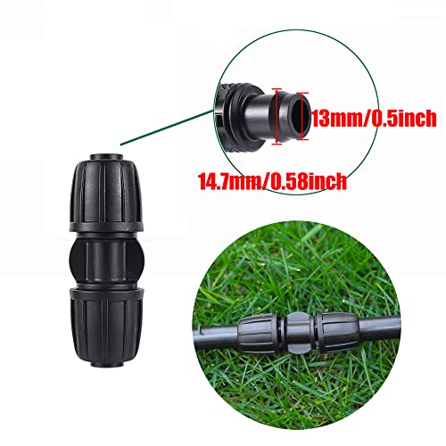 10 Pack 1/2 inch Irrigation Fittings Coupling Connectors Anti-Drip - size: 1/2 inch Coupling
