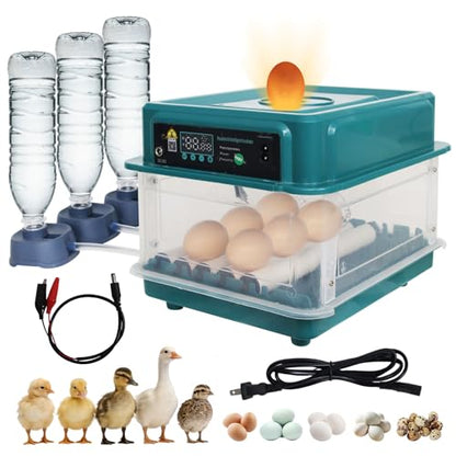 12 Eggs Incubators for Hatching with Auto Turning and Humidity Display