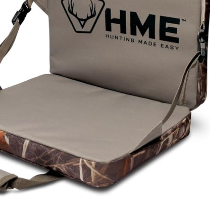 HME Durable Portable Compact Comfortable Weather-Resistant Versatile Hunting Folding Seat Foam Cushion with Adjustable Straps and Storage Pocket
