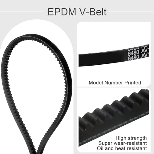 uxcell AX47 EPDM V-Belt, Raw Edge Cogged Industrial Rubber V Belt 1/2" Width x 47" Inside Circumference - size: AX47