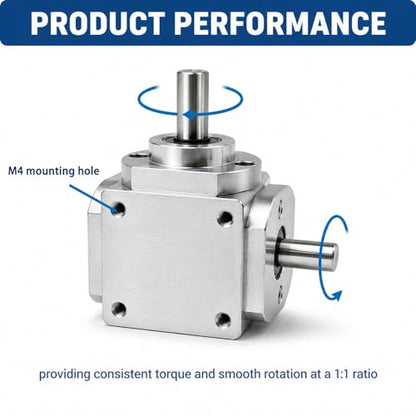 90 Degree Right Angle Gearbox 1:1 Bevel Gear Drive - size: 8mm Left Single Output Shafts