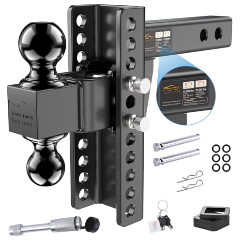 Adjustable Trailer Hitch -Drop Hitch Fit 2" Receiver - 8" Drop/Rise - size: 8 Inch Drop Hitch