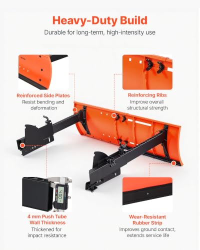 VEVOR Snow Plow Kit 22 to 32 in Width Adjustable Universal Plow Attachment - size: 22in-32in Adjustable, for Snowblowers