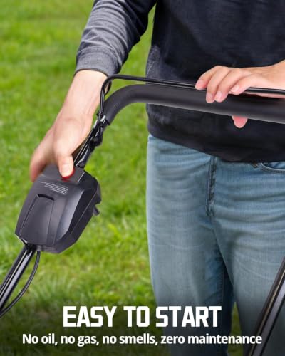 PowerSmart 40V 21" Electric Lawn Mower with Brushless Motor - color: Black and Cherry