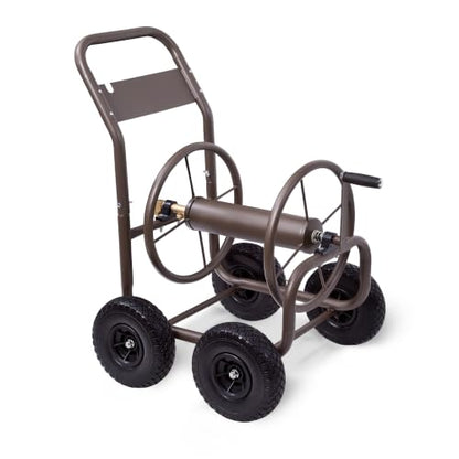 Liberty Garden Model 840, 250' Four Wheel Industrial Hose Cart with Solid Tires, Bronze