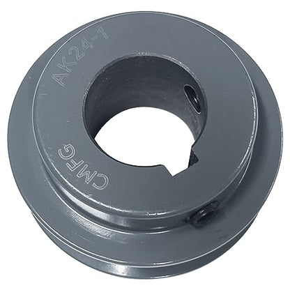 AK24-1 v Belt Pulley, 2.45 inch OD, 1 Inch Bore,Cast Iron Material, AK Single Groove Motor Pulley for "4L" or "A" or "3L" Belt - size: 2.45 inch OD, 1 Inch Bore, style: 1 Groove