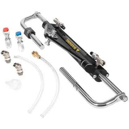 150HP Outboard Hydraulic Steering Cylinder – Replace for Seastar 150HP Front Mount Aluminum Alloy Cylinder - 10.3MPa/1500 PSI , ORB Fittings, Two-Way Lock Valve –for Single/Twin Engine Outboard Boats