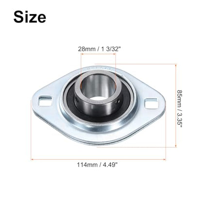 uxcell SBPFL206-18 Pillow Block Bearings 1-3/32" Bore Bearing Units Steel Flange Mounted Bearing Housing with Wrench - size: SBPFL206-18 (ID 1 3/32")