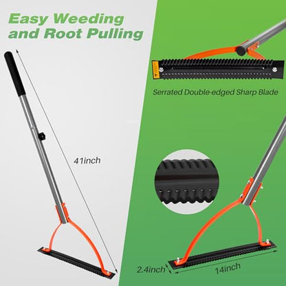 Walensee 41in Double-Edged Scythe, Weed Cutter for Cutting Weeds & Grass - size: 41"