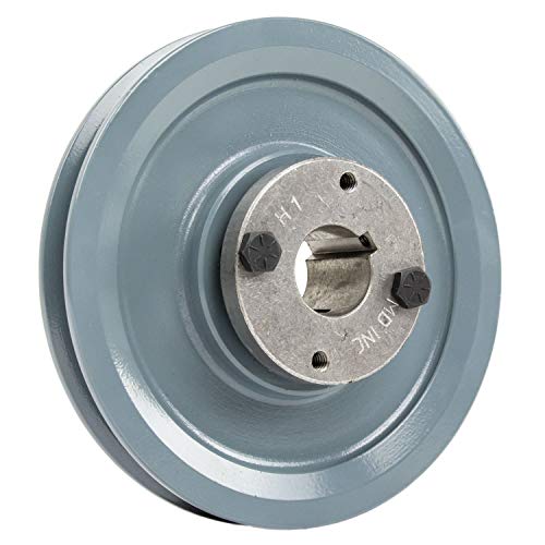 BK52H Cast Iron 5" Single Groove Pulley for Belt B Section 5L with 1" Sheave Bushing