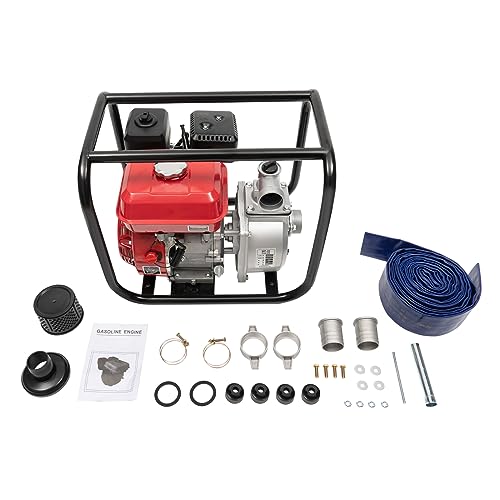 Gasoline Engine Water Pump, 4 Stroke 7.5HP 212CC 2" Gas Powered Trash Water Transfer Pump Garden Farm Irrigation Petrol Pump Portable High Pressure for Irrigation Pool, Garden Lawns, Outdoor Pumping