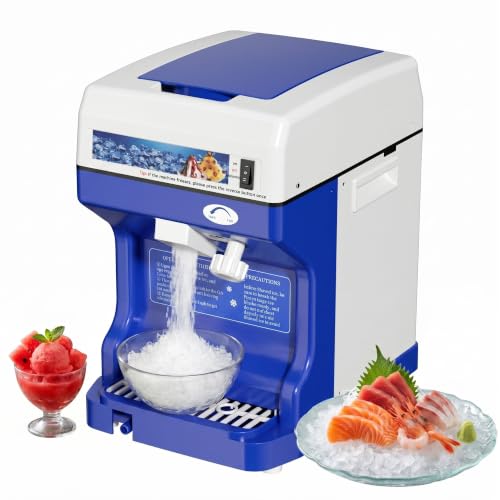 Commercial Shaved Ice Maker, 300Lbs/H Electric Ice Shaver with 5L Hopper