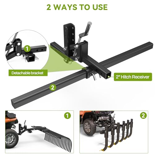 AUTOSAVER88 Heavy Duty Manual Implement Lift w/ 2" Receiver for ATV/UTV - size: 50in 1-Point Lift System with 2" Receiver