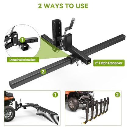AUTOSAVER88 Heavy Duty Manual Implement Lift w/ 2" Receiver for ATV/UTV - size: 50in 1-Point Lift System with 2" Receiver