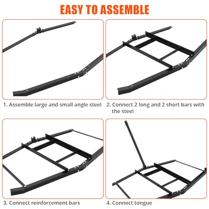 Hipicute Driveway Drag 74" Drag Harrow Driveway Grader Steel Tow Behind Lawn Rake with Adjustable Bars, Driveway Tractor Harrow Driveway Grader for ATVs, UTVs,Tractor, Mower - size: 74 inch