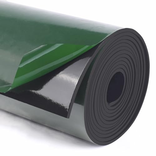 HooTown Adhesive Solid Rubber Strips, Self Neoprene Rubber Sheet Rolls Seal - size: 12”Wide x 12”Long, style: 1/8" Thick Adhesive