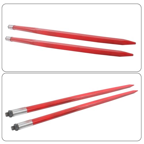 Suitable for 2 Pcs 49'' Hay Bale Spear 4500lb Capacity Quick Attach Replacement for Skid Steer Tractor Lift