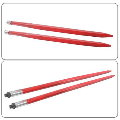 Suitable for 2 Pcs 49'' Hay Bale Spear 4500lb Capacity Quick Attach Replacement for Skid Steer Tractor Lift