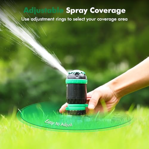 RESTMO Gear Drive Sprinkler with Metal Wheeled Base,Portable Lawn Sprinkler