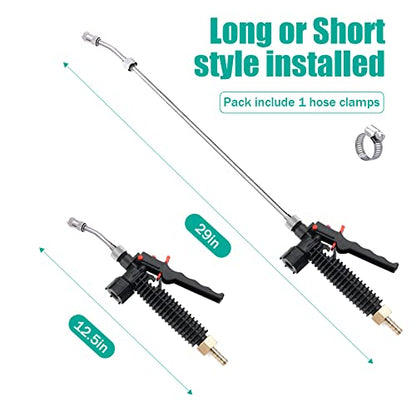 Universal Sprayer Wand, 29 Inches, Stainless Steel, Shut Off Valve (3/8" Barb)