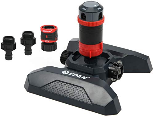 Eden 94123 4-Pattern Adjustable Mobile Rotary Gear Drive Sprinkler W/Quick Connect Starter Set, 360 Degree Coverage - style: Original Design