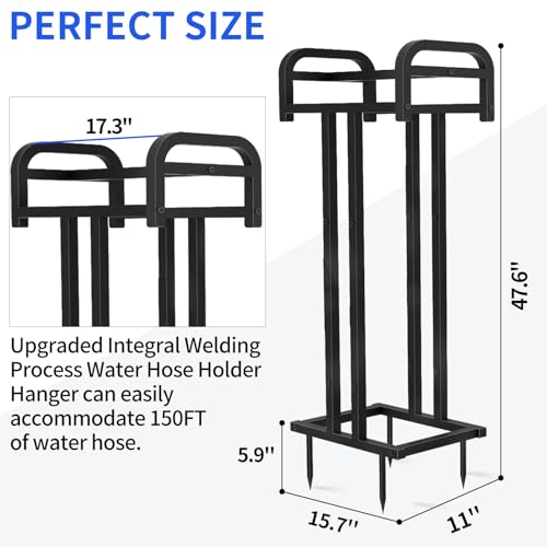 Heavy Duty Freestanding Garden Hose Holder, Double Side 150FT Capacity