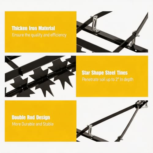 Heavy Duty Pull Behind Aerator with Star Shape Steel Tines