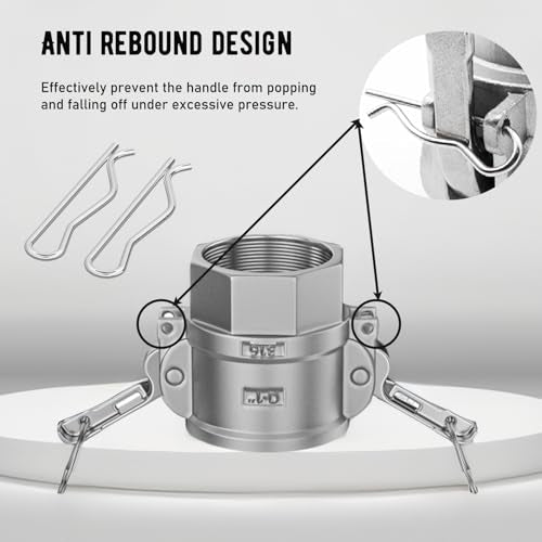 316 Stainless Steel 1" Camlock Fitting - External thread pipe fitting - size: Cam lock 1" Type D + Type A