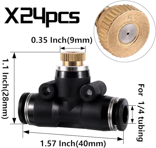 24 Pack Brass Misting Nozzles Outdoor Cooling System - size: 24pc-Brass Misting Nozzles kit