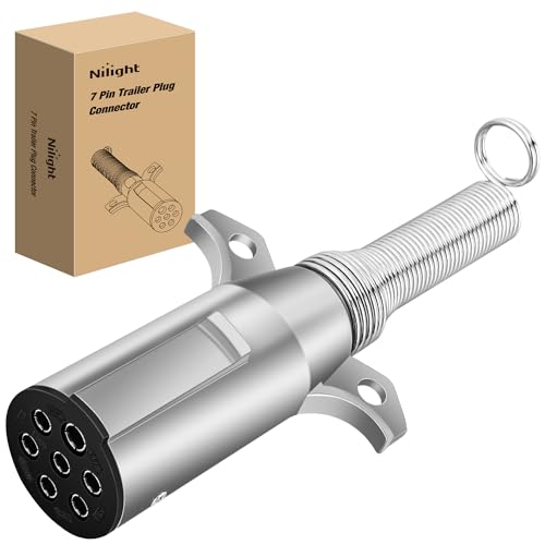 Nilight Heavy Duty 7 Pin Round Trailer Connector Assembly - color: SAE J560 Plug