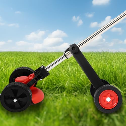 String Trimmer Wheel Attachment, 26mm-28mm Applicable Outer Diameter, Support Wheels Portable Lawn Mower Auxiliary Wheels, Wheel Mower Attachment for Cordless Weed Wacker Walk Behind Brush Cutter