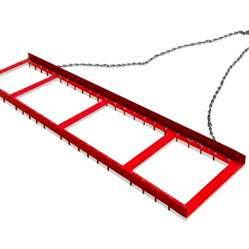 Trigon Sports Heavy Duty Bolt Drag Mat, Field Surface Leveling Spike Drag Mat with Pull Chain, Infield Drag Harrow for Manual or Vehicle Assisted Pulling, 6' Wide Bolt