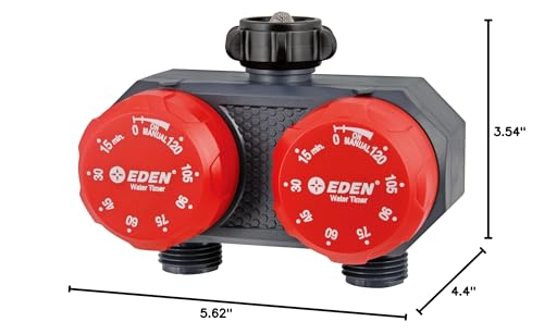 Eden 25124 2-Zone Mechanical Watering Timer, Red, Grey - style: 2-Zone