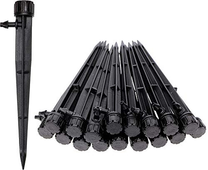 Mini Skater 360 Degree Adjustable Drip Emitters Sprayer Irrigation Drippers Sprinklers Watering Drippers on Stake Fit for 1/4 Inch (4/7mm) Drip Irrigation Tubing (Black,25Pcs)