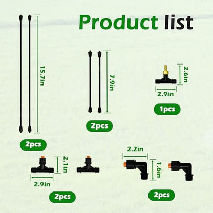 4-Nozzle Boom Sprayer Wand with 3/8" Brass Fitting