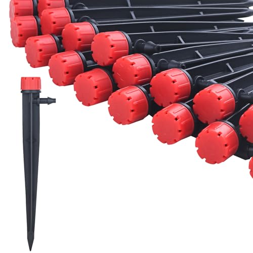 50pcs Adjustable Drip Irrigation Emitters: Garden Drippers for 1/4" Tubing - size: 50pcs Drip Emitters for 1/4" Tubing