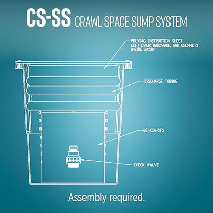 Little Giant CS-SS, 115V, 1/3 HP Automatic Crawl Space Sump/Basin Kit