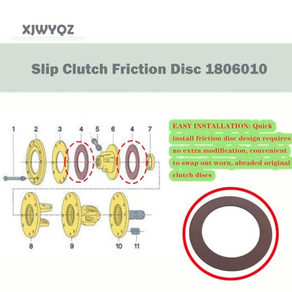 Replacement 4.13"x6"x0.125" PTO Clutch Friction Disc 1806010 2PCS