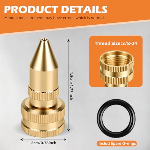 2Pcs 181331 Adjustable Sprayer Nozzle with Gaskets, All Brass Sprayer Nozzle Tips Compatible with Roundup, Smith, Field King, Scotts, for Backpack & Handheld Sprayers