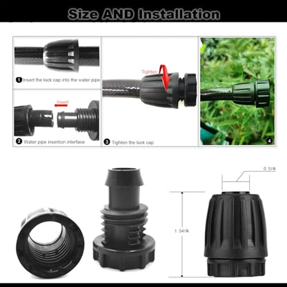 1/2 Inch Drip Irrigation End Cap Fittings,8-Pack - size: 1/2" End Cap-8P